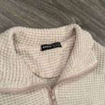 SheIn Women’s size small cropped soft waffle 3/4 zip up sweater pullover cream Photo 1
