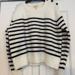 Vestique  button black and white striped sweater Photo 0