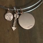 Love this life  two tone adjustable bangle Love charm bracelet Photo 3