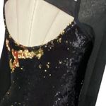 LaRok Black and Gold Bodycon Sequin Long Sleeve Dress Size SMALL Photo 6