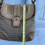 Coach Vtg  Soho Flap Hobo Brown Signature C Patchwork Shoulder Tote Bag W Rivets Photo 3