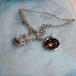 Source Unknown Trendy Sun & Moon Yellow Rhinestone Silver Tone 14" Link Chain Y2k Necklace Photo 2