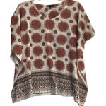 Signature Studio ‎ Women’s Size Small Top Cream Orange & Brown Photo 0