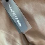 Maniere De Voir  Vegan Faux Leather Brown Ribbed Patent Leggings Moto NWT size 12 Photo 14