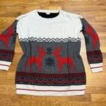Mossimo Women’s XXL Gray Red Holiday Sweater Reindeer Snowflake Winter Christmas Photo 0