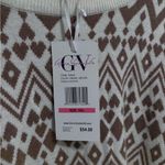 Gloria Vanderbilt SUPER SOFT AND STRETCHY Brown and White Geometric Sweater Photo 1