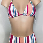Roxy New. stripe bikini set. M-top/S-bottom. . Retails $119 Photo 0