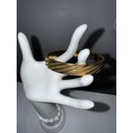 Monet  Vintage Bracelet Brushed Gold Textured Linked Signed‎ 1980s 7.5" Photo 1
