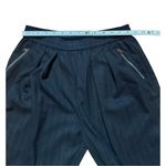 Free People  dark gray pinstripe trouser pull on pants zip pockets XS Photo 3