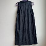 Everlane 100% Linen Black Button Front Sleeveless Collared Mini Dress Size 10 Photo 3