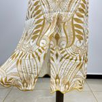 Farm Rio NWOT  Midi Skirt Off-White/Beige Lace Nature Wavy Hem Linen Size XS Photo 6