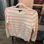 Banana Republic Cream and Pink Striped Sweater Photo 0