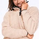 PINK - Victoria's Secret PINK Teddy Sherpa Quarter Zip Pullover Photo 0