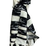 J.Crew  Scarf Black Cream Tassels Wrap White Rectangle Photo 0