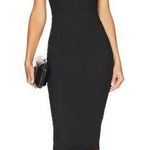MORE TO COME Sophia Strapless Midi Dress in Black XS Photo 0
