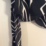 Lush Clothing New NWT Lush one shoulder black white print tie front top shirt womens Medium M Photo 2