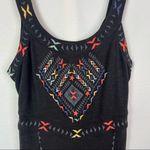 Free People Black Song of the South Embroidered Mini Bodycon Dress M Photo 3