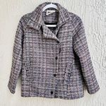 Bimba Y Lola Tweed Long Sleeve Asymmetrical Button Blazer Jacket Multi Women's M Blue Size M Photo 0