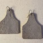 Cowhide Ear Tag Earrings Leather Earrings Photo 1