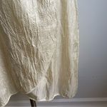 April Cornell Cream Crinkle Satin Sleeveless Midi Dress Sequin Embroidery Large White Photo 3