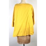 Otto d'ame Women's Mustard Yellow Top With Quarter Sleeves and Trim Details Size 8 Photo 5