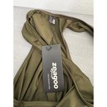 Zeagoo  Olive Green Ruched Maxi Tank Dress Size XXL – Sleek Bodycon‎ Style Photo 4