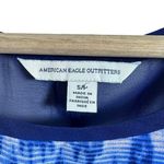 American Eagle  Outfitters Sz S Blue Sheer Top Short Sleeve Shirt Open Back Photo 4