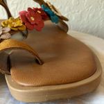 Tan & Yellow Embellished Floral Sandals with Slip Photo 10