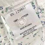 The Shirt Rochelle Behrens White Cotton Blue Floral Ruffle Trim Mini Dress Small Photo 11