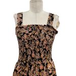 Evereve Maren Jumpsuit Smocked Wide Leg Sleeveless Print Brown Black Size Large Photo 3