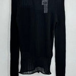 ASOS Design Womens Top US 2 UK 6 Black Long Sleeve Ribbed Sheer See Through NWT Photo 0