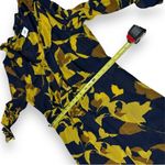 CAbi  Navy Yellow Midnight Bell Sleeve Midi Mesh 3/4 Sleeve Dress - Size Medium Photo 7