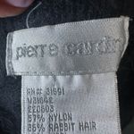 Pierre Cardin Pierre Cardin long sleeve rabbit fur cuff collar wool black knit top size small Photo 5