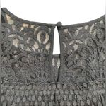 7 For All Mankind  Black Sheer Lace Ruffled Blouse with Bell Sleeves Photo 8