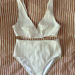 Solid & Striped  White Ribbed Women's Bikini Set Photo 0