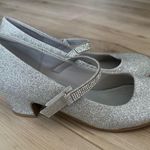 Silver sparkle & rhinestones short heels dress formal party shoes Size 6 Photo 2