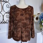 Rafaella Earth Tones Black & Brown Design Blouse Photo 4