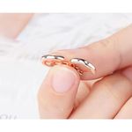 Boutique NEW Unisex 14k Rose Gold S925 Huggie Hoop U‎ Shape Simulated Diamond Earrings Photo 5