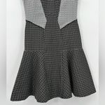 š NWT ZAC Zac Posen VOGUE Peplum Midi Dress Printed Stretch Black Gray White 14 Photo 5
