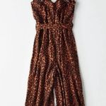 American Eagle  Outfitters Leopard Animal Print Cropped Jumpsuit XS Photo 4