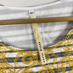 Uncle Frank Blue and White Striped Yellow Embroidery Boho Tassel Dress Photo 8