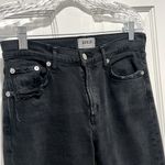 AGOLDE Toni Mid Rise Straight Black Jeans Size 27 Distressed Black Denim Photo 2