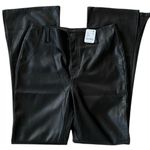 Free People NWT  Level Up Vegan Leather Slim Flare Pants Black Size 31 Retail $98 Photo 3