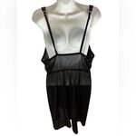 Cacique Sexy Sheer Babydoll Nightie Sz 22/24 Plus Lace Dotted Skirt Black Red Photo 4