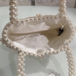 Lulu Townsend  Women's Off- White Beaded Pearl Handbag Purse Photo 4