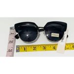 BCBGeneration  Chunky Retro Cat Eye Sunglasses Gray Lenses‎ Black Frame Gold Rim Photo 4