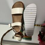 Dirty Laundry  White and Brown Sandals with Platform Sole Photo 3