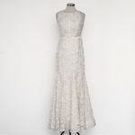 Adrianna Papell - Gold-Edged Lace Mermaid Gown Photo 6