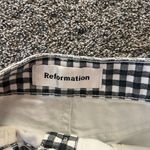 Reformation  gingham Bianca skirt denim black and white button front pockets mini Photo 2