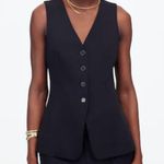 Madewell Women's Cutaway Long Button Front Black Long Vest Size 0 New Photo 0